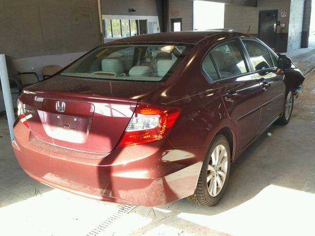 2HGFB2F85CH606277 - 2012 HONDA CIVIC EX BURGUNDY photo 4