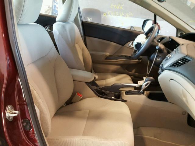 2HGFB2F85CH606277 - 2012 HONDA CIVIC EX BURGUNDY photo 5