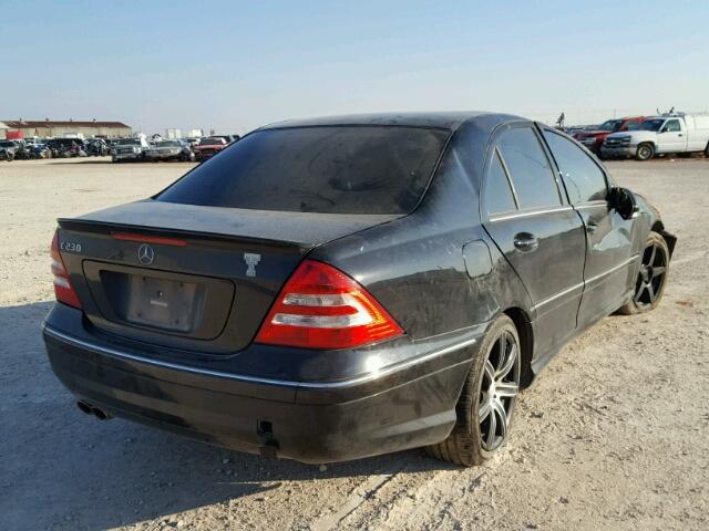 WDBRF52H87F913780 - 2007 MERCEDES-BENZ C 230 BLACK photo 4