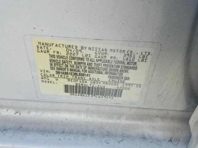 3N1AB61E39L659141 - 2009 NISSAN SENTRA 2.0 WHITE photo 10