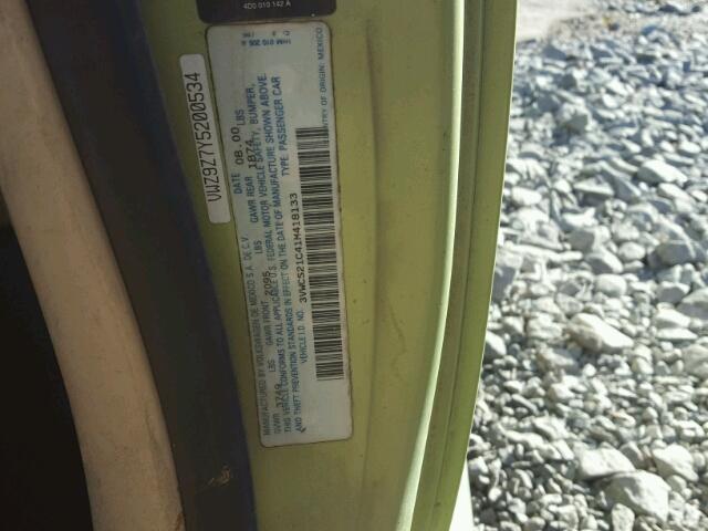 3VWCS21C41M418133 - 2001 VOLKSWAGEN NEW BEETLE 绿色 照片 10