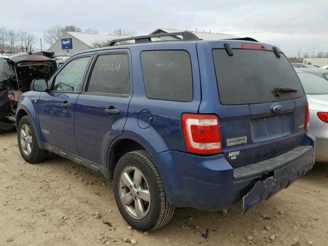 1FMCU93158KA95676 - 2008 FORD ESCAPE XLT BLUE photo 3