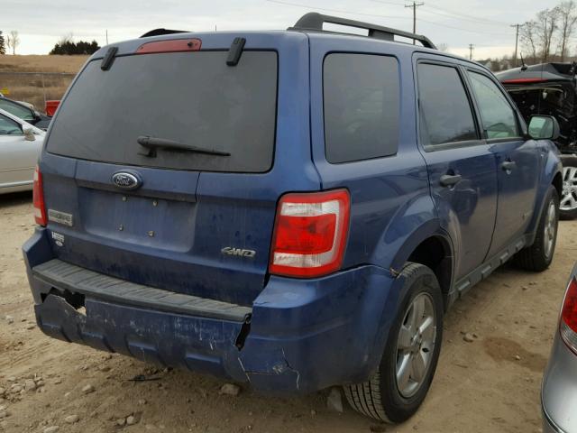 1FMCU93158KA95676 - 2008 FORD ESCAPE XLT BLUE photo 4