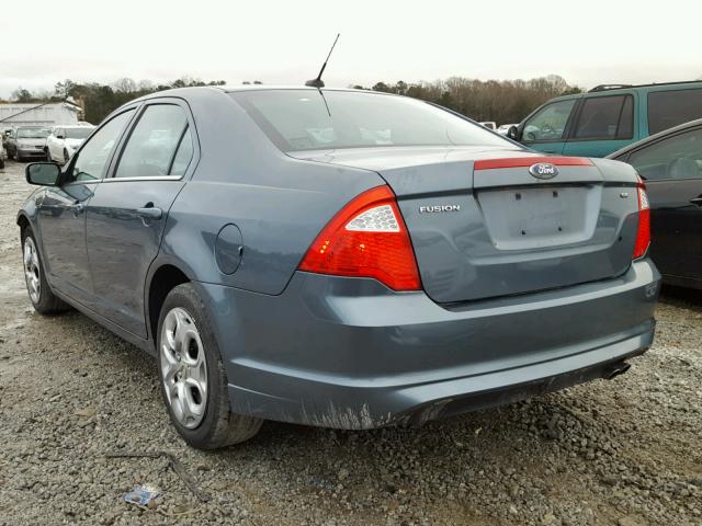 3FAHP0HA0BR257566 - 2011 FORD FUSION SE BLUE photo 3