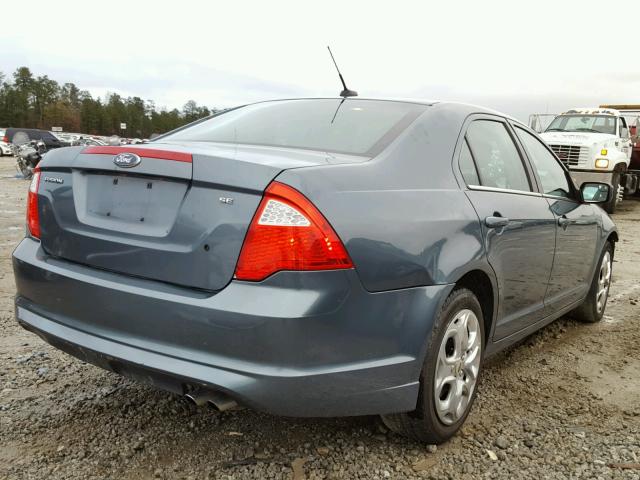 3FAHP0HA0BR257566 - 2011 FORD FUSION SE BLUE photo 4