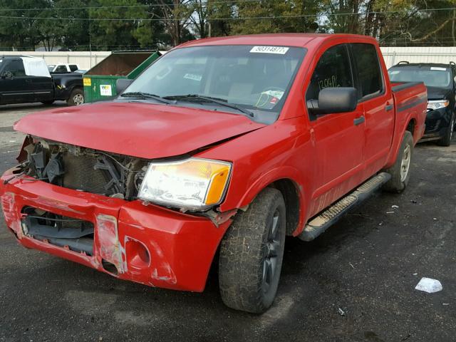 1N6AA0EK3CN303483 - 2012 NISSAN TITAN S RED photo 2