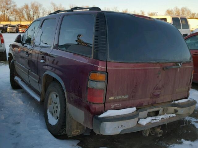 1GNEK13T15J103206 - 2005 CHEVROLET TAHOE K150 RED photo 3