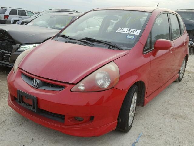 JHMGD38677S063462 - 2007 HONDA FIT S RED photo 2