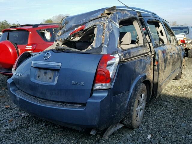 5N1BV28UX9N106528 - 2009 NISSAN QUEST S BLUE photo 4