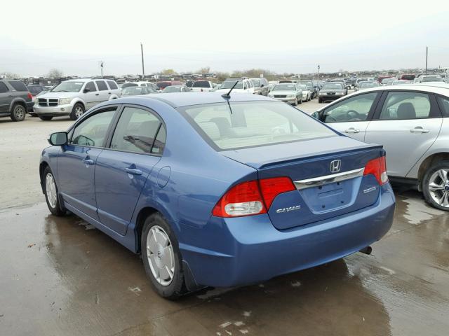 JHMFA36279S004595 - 2009 HONDA CIVIC HYBR BLUE photo 3