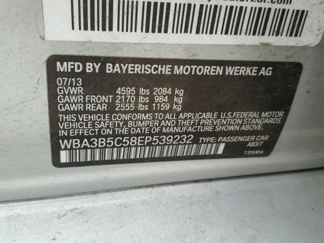 WBA3B5C58EP539232 - 2014 BMW 328 XI SUL SILVER photo 10