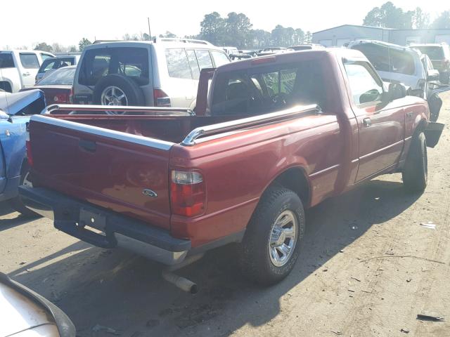 1FTYR10U44PA21917 - 2004 FORD RANGER RED photo 4