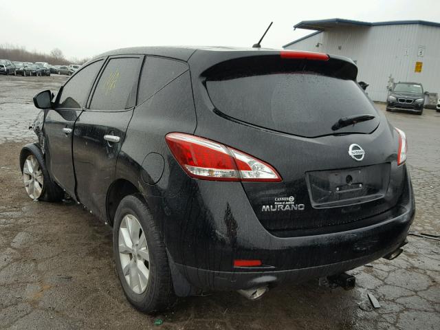 JN8AZ1MU0CW115622 - 2012 NISSAN MURANO S BLACK photo 3