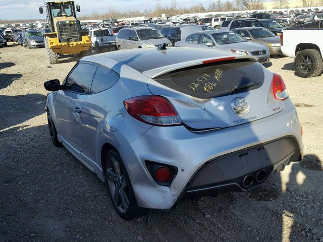 KMHTC6AE8DU101069 - 2013 HYUNDAI VELOSTER T SILVER photo 3