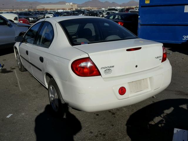 1B3ES26C33D180022 - 2003 DODGE NEON SE WHITE photo 3