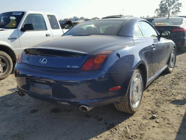 JTHFN48Y420032528 - 2002 LEXUS SC 430 BLUE photo 4