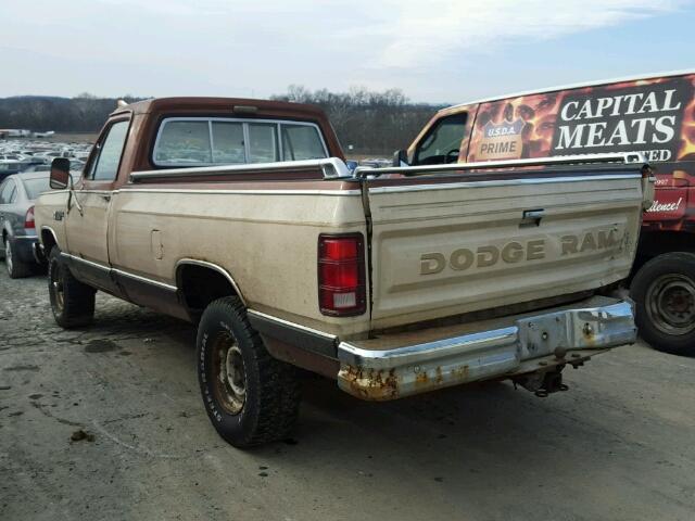 1B7GW14T9ES278706 - 1984 DODGE W-SERIES W TAN photo 3