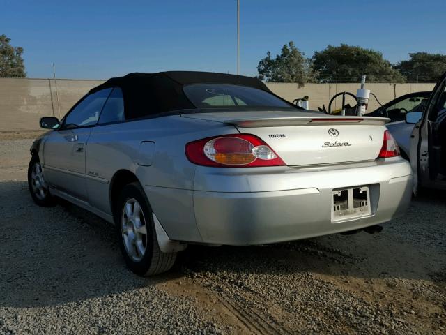 2T1FF28P02C597620 - 2002 TOYOTA CAMRY SOLA SILVER photo 3