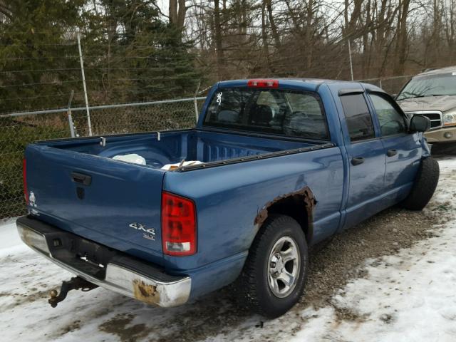 1D7HU18N05S222794 - 2005 DODGE RAM 1500 S BLUE photo 4