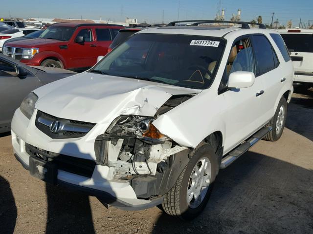 2HNYD18656H521106 - 2006 ACURA MDX TOURIN WHITE photo 2