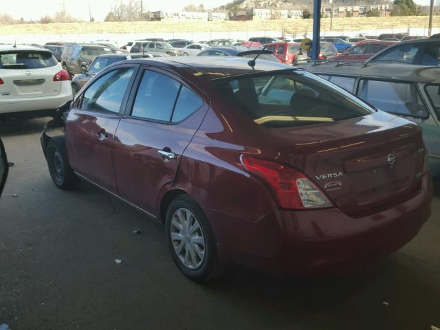 3N1CN7APXCL858783 - 2012 NISSAN VERSA S RED photo 3