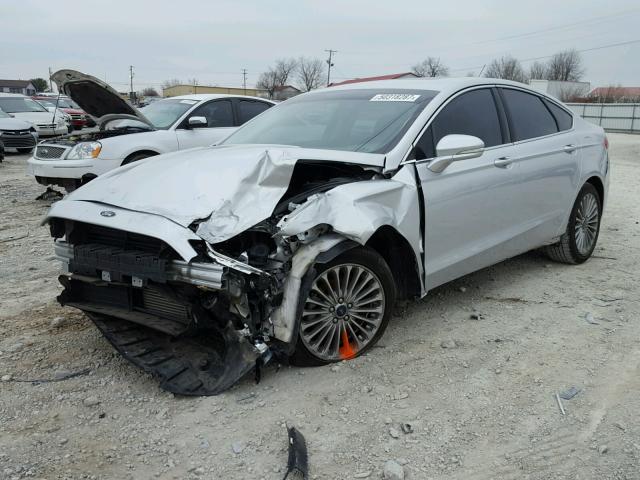 3FA6P0K91ER277481 - 2014 FORD FUSION TIT SILVER photo 2