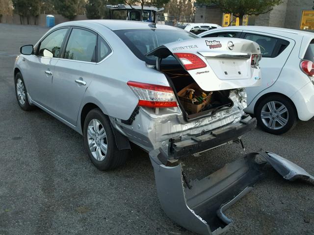 3N1AB7AP4EY240753 - 2014 NISSAN SENTRA S SILVER photo 3