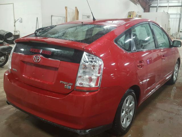 JTDKB20U263164956 - 2006 TOYOTA PRIUS RED photo 4