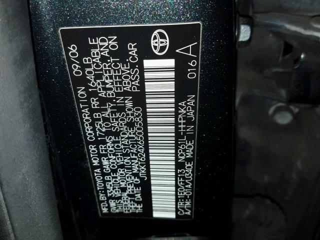 JTKKT624X65005830 - 2006 TOYOTA SCION XA GRAY photo 10