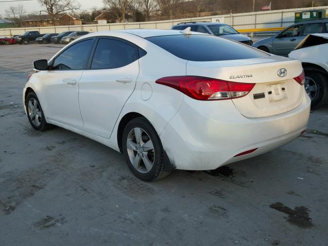 5NPDH4AE9DH169499 - 2013 HYUNDAI ELANTRA GL WHITE photo 3