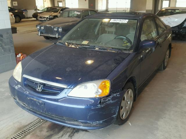 1HGEM21991L070083 - 2001 HONDA CIVIC SI BLUE photo 2