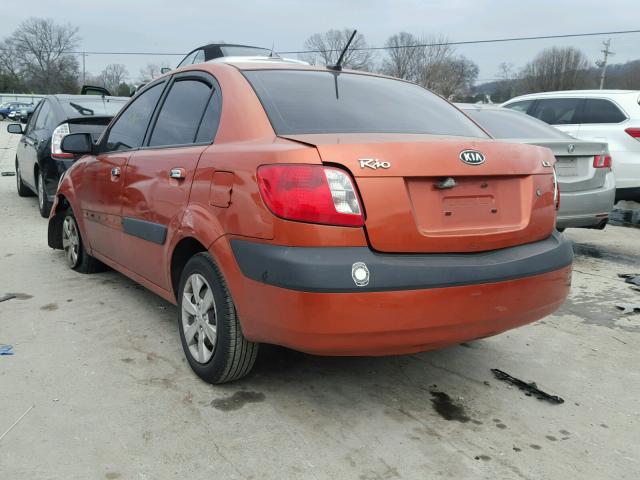 KNADE223596442172 - 2009 KIA RIO BASE ORANGE photo 3