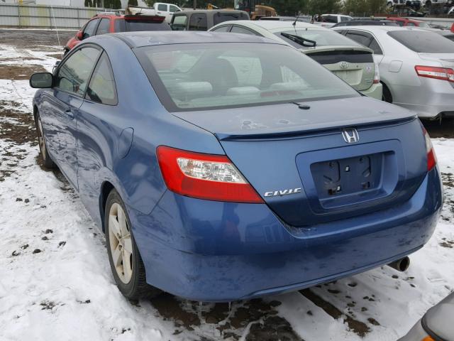 2HGFG12847H535435 - 2007 HONDA CIVIC EX BLUE photo 3