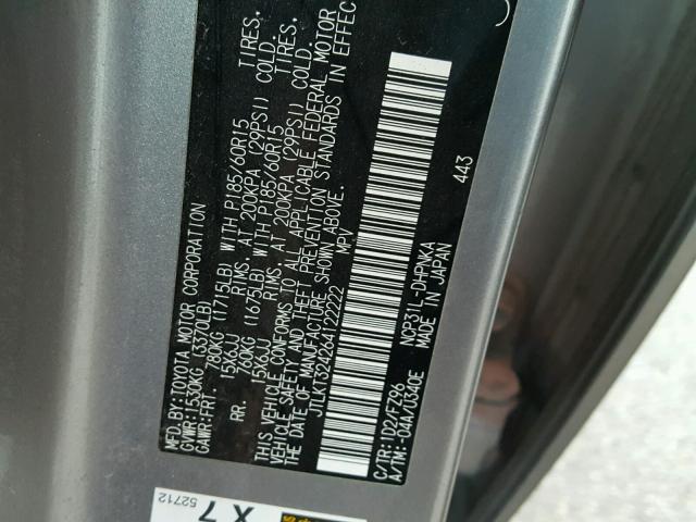 JTLKT324264122222 - 2006 TOYOTA SCION XB ნაცრისფერი ფოტო 10