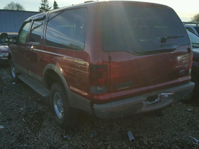 1FMNU43S7YEA00764 - 2000 FORD EXCURSION RED photo 3