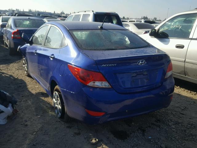 KMHCT4AE3DU542922 - 2013 HYUNDAI ACCENT GLS BLUE photo 3