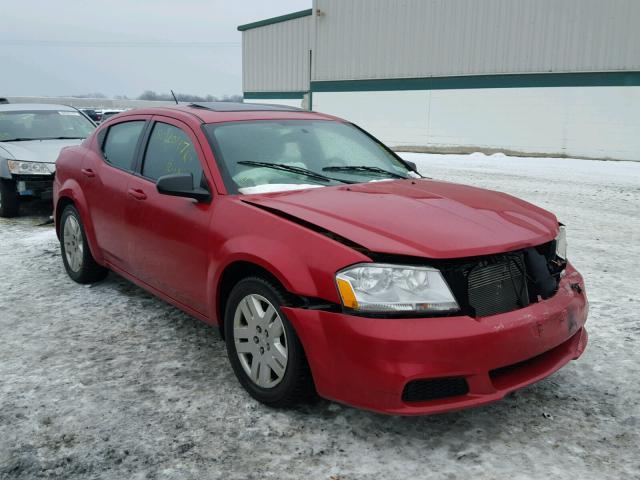 1C3CDZAB5DN616859 - 2013 DODGE AVENGER SE RED photo 1