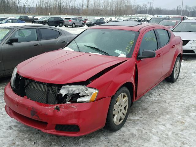 1C3CDZAB5DN616859 - 2013 DODGE AVENGER SE RED photo 2