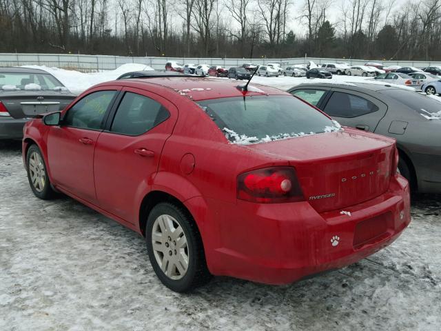 1C3CDZAB5DN616859 - 2013 DODGE AVENGER SE RED photo 3