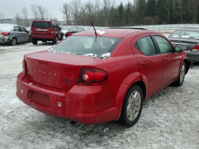 1C3CDZAB5DN616859 - 2013 DODGE AVENGER SE RED photo 4