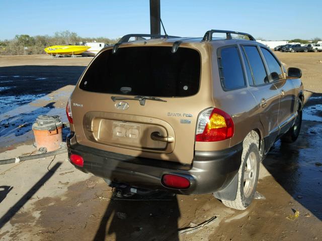 KM8SC13E04U796918 - 2004 HYUNDAI SANTA FE G TAN photo 4