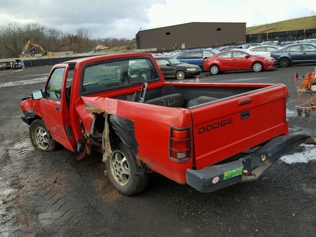 1B7FL26X4TW705029 - 1996 DODGE DAKOTA RED photo 3