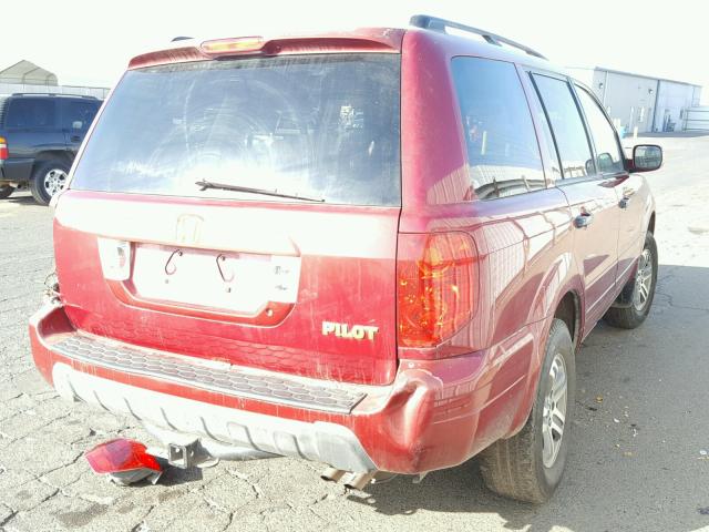 2HKYF18524H545567 - 2004 HONDA PILOT EXL RED photo 4