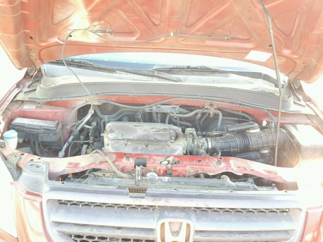 2HKYF18524H545567 - 2004 HONDA PILOT EXL RED photo 7