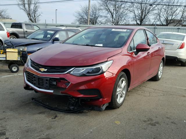 1G1BE5SM1H7186201 - 2017 CHEVROLET CRUZE LT MAROON photo 2