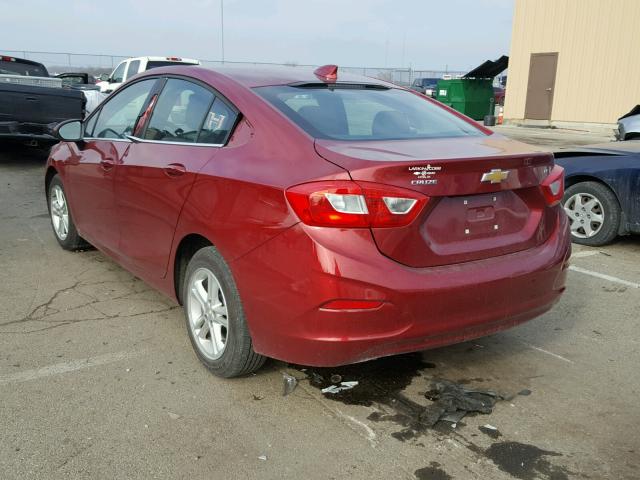 1G1BE5SM1H7186201 - 2017 CHEVROLET CRUZE LT MAROON photo 3