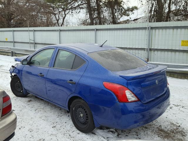 3N1CN7AP4EL802129 - 2014 NISSAN VERSA S BLUE photo 3