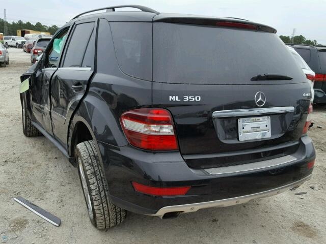 4JGBB8GBXAA581216 - 2010 MERCEDES-BENZ ML 350 4MA BLACK photo 3