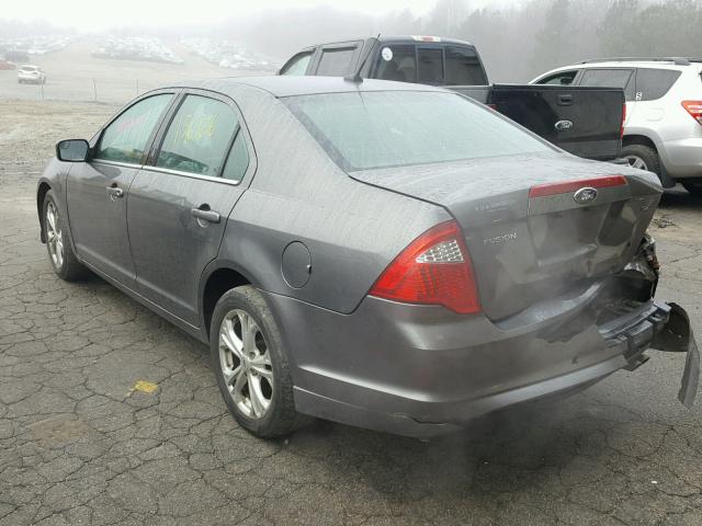 3FAHP0HA7CR406816 - 2012 FORD FUSION SE GRAY photo 3