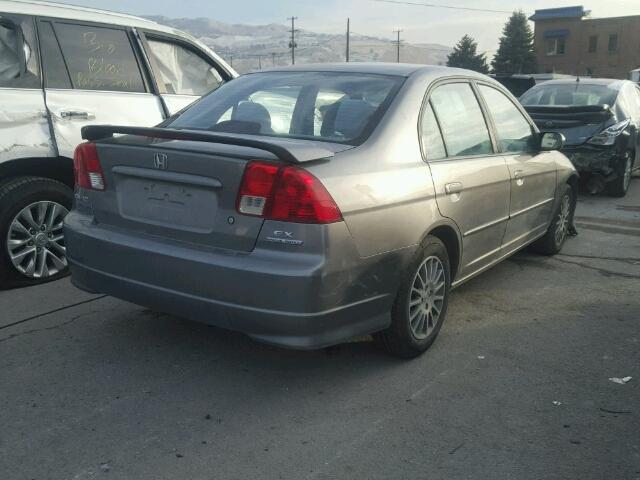 2HGES26765H614538 - 2005 HONDA CIVIC EX GRAY photo 4